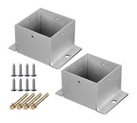 Soporte para poste Base De Poste Para Barandilla Metálica, Base De Poste De Cimentación De Hormigón Para Valla De Madera, Pérgola, Barandilla De Porche Y Cubierta(2 Pcs,95x95 mm)