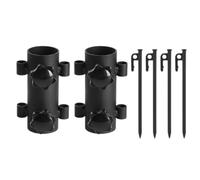 Soporte Para Poste De Tienda - Acero De 11,81 Pulgadas | Base De Soporte De Varilla De Toldo A Prueba De Viento, Instalación Rápida De Fijación De Paraguas Al Aire Libre Para Acampar En La Pla