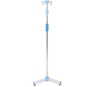 Soporte para Poste Intravenoso, portátil plegable médico IV fluido bolsa de pie con 4 ganchos y 3 ruedas, altura ajustable de acero inoxidable IV bolsa de pie para los hospitales