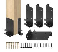 Soporte Para Postes, Kit de Soportes para Postes de Madera y Pérgolas, 4 Piezas para Concreto Gazebo Porche Barandilla Terraza Pérgola Cercado