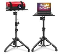 Soporte para proyector, trípode para laptop, altura de 24.4 a 46 pulgadas, soporte de suelo para equipos de DJ, películas al aire libre, oficina, hogar, escenario o estudio (negro)
