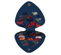 Soporte para púas de bajo, almacenamiento de púas de guitarra, paquete de variedades, bolsa de almacenamiento, púas de cuero PU, bolsa de accesorios de guitarra portátil, guitarra eléctrica, bajo