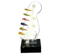 Soporte para púas de guitarra, acrílico transparente de 4 x 2 pulgadas, iluminación LED, caja de almacenamiento portátil, soporte de exhibición protector de palabras clave de cola larga, organizador