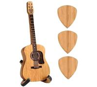 Soporte para púas de guitarra, caja de madera con soporte, mini caja de almacenamiento portátil para guitarristas, regalos acústicos creativos para bajo eléctrico, regalos para amantes del ukelele