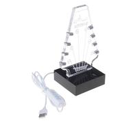 Soporte para púas de guitarra eléctrica, acrílico, pantalla de 3 colores con base para almacenamiento de púas, soporte acrílico