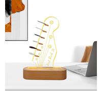 Soporte para púas de guitarra, marco de exhibición de música, soporte de decoración LED, estante de luz nocturna, organizador de almacenamiento iluminado con función elegante, decoración de mesa para