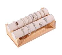 Soporte para Pulsera Expositor de pulseras madera doble capa Organizador de Joyas(Blanco)
