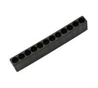 Soporte para puntas de destornillador de 12 agujeros/4 vástagos hexagonales, organizador de herramientas de taller de plástico, solución de garaje para brocas, estuche de herramientas de mano, negro y