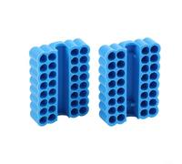 Soporte para puntas de destornillador, organizador de brocas de 32 agujeros, taladro para almacenamiento de cabeza para vástago de 6,35 mm, funda de plástico compacta con tapa, organizador de