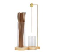 Soporte para quemador de incienso, decorativo 2 en 1, soporte para varillas de incienso con recogedor de cenizas de cristal, para hombres y mujeres, hogar, dormitorio, sala de estar, meditación, yoga