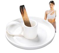 Soporte para quemador Palo Santo,Soporte para quemador Palo Santo - Quemador de cerámica Palo Santo con soporte de salvia | Soporte de madera aromática, bandeja de ceniza de salvia para palitos de inc
