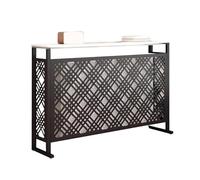 Soporte Para Radiador Almacenamiento de Escritorio en Losa de Piedra Mesa Auxiliar Para Sofá con Diseño Calado Estante Para Cubrir Radiadores Ideal Para Sala de Estar y Dormitorio(Black,120*25*90cm)