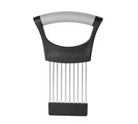 Soporte para rebanador de cebolla, cortador de cebolla para rebanar, cortador de cebolla de acero inoxidable para rebanar y almacenar cebollas, aguacates, huevos, carne