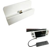 Soporte para Retroid Pocket 5 RP5, estación de conector de acoplamiento externo de codo tipo C de 90°, accesorio de visualización de consola de juegos para jugadores (blanco)
