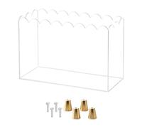 Soporte para revistas con parte abierta, almacenamiento de registros con patas decorativas doradas y patrón ondulado para bandeja de exhibición en lugar de trabajo