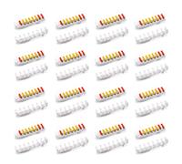 Soporte para riel para Wago 2273-202, 2273-203, 2273-204, 2273-205 - DIN 35 mm, soporte rígido de 9 posiciones, paquete de 16 unidades, PETG blanco, fabricado en Alemania