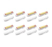 Soporte para riel para Wago 2273-202, 2273-203, 2273-204, 2273-205 - DIN 35 mm, soporte rígido de 9 posiciones, paquete de 8 unidades, PETG blanco, fabricado en Alemania