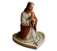 Soporte para rosario de la Virgen María, elegante estante de almacenamiento de cuentas de oración, regalo religioso católico, organizador de escritorio sagrado, soporte devocional decorativo