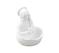 Soporte para rosario de la Virgen María, estatua de 9 x 12 cm, escultura católica bendita para mesa, estante, chimenea, escritorio, entrada, decoración religiosa para Navidad, comunión, comedor, hogar