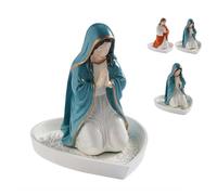 Soporte para rosario de la Virgen María, estatua de la Virgen María de Pascua, elegante soporte de rosario de oración de Nuestra Señora, figura de madre bendita, regalos católicos cristianos