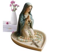 Soporte para rosario de María, organizador de collares de resina con figura de Jesús, soporte decorativo católico para escritorio, hogar, sala de oración, almacenamiento para mujeres y hombres