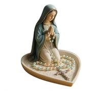 Soporte para rosario de Virgen María 2025, elegante caja de rosario de oración de Nuestra Señora, para devocional personal, dormitorio, sala de estar, oficina, escritorio, regalo religioso católico, A