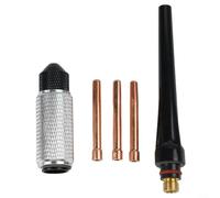 Soporte para sacapuntas manual de soldadura TIG con pinzas de 1/16 3/32 1/8 y copa trasera larga, diseñado para mejorar la seguridad y el afilado de electrodos
