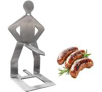 Soporte Para Salchichas De Barbacoa En Acero Inoxidable Con Forma De Hombre Asador Creativo Y Portátil Para Hot Dogs Parrilla Divertida Para Camping Y Picnic Regalo (1 unidad)