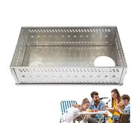 Soporte para Sauna Stone - Canasta de acero inoxidable anti -Rust | Soporte de piedra para la estufa de sauna, cesta de carbón de madera plegable duradera para baño de vapor y uso al aire libre