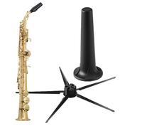 Soporte para saxofón plegable, bloque de espuma suave, incluye de transporte, estructura metálica ligera, evita que se vuelque, ideal para soprano, tenor, viejo, backstage, clase, hogar