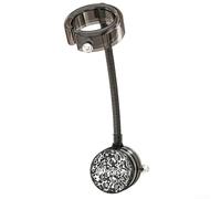 Soporte para secador de pelo con ventosa montada en la pared, capacidad de rotación de 360 grados y estante de almacenamiento de alambre (negro)