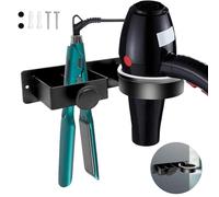 Soporte para Secador de Pelo de Pared Sin Taladrar, Colgador Secador Pelo, Soporte para Secador y Plancha de Pelo en la Pared, Soporte Autoadhesivo para Plancha de Pelo para Hotel Baño Dormitorio