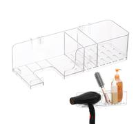 Soporte para secador de Pelo, Soporte para secador de Pelo, Organizador de secador de Pelo Transparente para Ahorrar Espacio, Adhesivo de Montaje en Pared, sin Taladro, baño, estación de Peinado