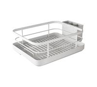 Soporte para secadora, estante de armario, escurridor, soporte escalonado para placa de encimera con cubiertos integrados, de ventilación de drenaje rápido, ideal para salas de descanso