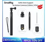 Soporte para Selfie Stick SmallRig para Cámaras de Acción de 120 cm/47 Pulgadas con Adaptador para Cámara de Acción, Correa de Muñeca y Orificio de 1/4"-20 para Trípode