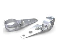 Soporte para seña de giro para 2 soportes universales para faros delanteros de motocicleta de 28 mm a 45 mm, con ajuste de horquilla y soporte de motor. Base de bombilla Clips(35-43MM Silver)