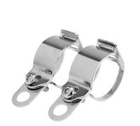 Soporte para seña de giro para Soporte de montaje para luz de señal de giro de motocicleta, apto para tubos de horquilla de 30 mm y 43 mm, kit completo con 2 soportes. Base de bombilla Clips(Silver)