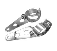 Soporte para seña de giro para Soportes universales para faros delanteros de motocicleta de 28 a 46 mm, ajuste de faros, soporte de lámpara de señal de giro Base de bombilla Clips(Silver plating 2)