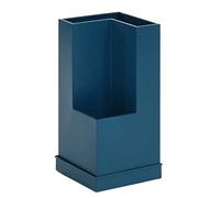 Soporte para sombrilla para exteriores, doble cubo, para el hogar, hotel, restaurante y supermercados, diseño creativo para uso en interiores y exteriores (color: E-azul)