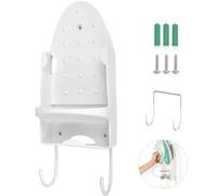 Soporte para Tabla de Planchar, Organizador de Almacenamiento en Estante para Tabla de Planchar, Cesta de Planchado sobre Puerta o Montaje en Pared en Cuarto de Lavado [Blanco]