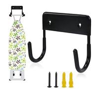 Soporte para Tabla de Planchar Soporte para Tabla de Planchar de Montaje en Pared Organizador Estante de Pared para Cuartos de lavandería Estante de Almacenamiento Estante Colgante (Black)