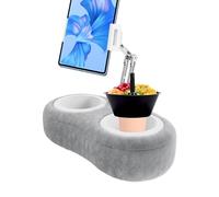 Soporte para tablet con almohada, soporte creativo para tableta de teléfono, soporte con cuenco para aperitivos para leer en la cama, se adapta a tabletas de 4.7 a 13 pulgadas