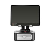 Soporte para tablet con altavoz, estación de carga inalámbrica de 10 W, sistema de sonido estéreo, soporte universal para teléfono, dispositivo técnico portátil para entretenimiento en casa, oficina