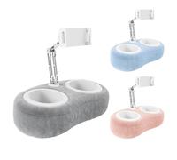 Soporte para tablet - Peluche y PP 40 x 46 x 19,5 cm, giratorio 360 ° | Soporte para teléfono con almacenamiento plegable, cojín de felpa, cama, sofá, soporte universal de escritorio para tocador