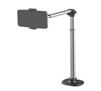Soporte para tablet Phone Overhead - Soporte para grabación de vídeo, trípode de aluminio ajustable, soporte para vlogging, visualización de documentos, reuniones en línea, teléfono de escritorio