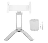 Soporte para Tableta, para computadora portátil/teléfono Inteligente de 13,4 a 19 cm / 5,3 a 7,5 Pulgadas, 2 en 1, Soporte para teléfono Inteligente para computadora portátil, Soporte de Metal, 360