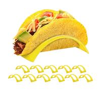 Soporte Para Tacos - 12 Juegos De Rejillas Coloridas Para Fajitas, Apto Para Lavavajillas Y Microondas, Soportes De Carcasa Dura Y Suave | Platos De Bandeja De Taco Callejero Para Fiesta, Café, Cena F