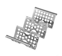 Soporte para tacos de acero inoxidable, soporta 3 tacos, transferencia de calor rápida con agujeros redondos, adecuado para fiestas y uso en servicio de alimentos