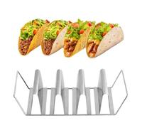 Soporte para tacos de acero inoxidable, soporte para tacos de concha de acero inoxidable, apto para lavavajillas y microondas, para sándwiches, perros calientes, gofres, sushi