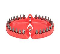 Soporte para taladro de prótesis, organizador de destornilladores de prótesis, escultura 3D, decoración de escritorio, 28 agujeros, rojo (con puntas)